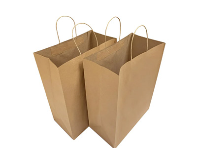 Finished square bottom paper bags of different sizes